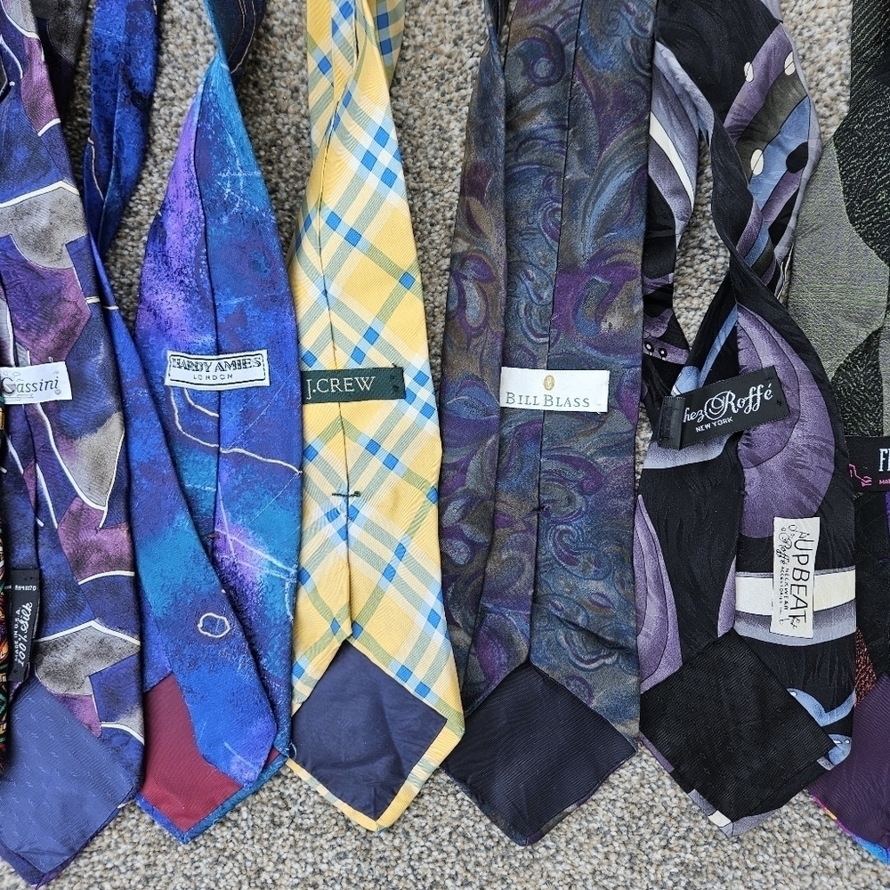 Tie Lot 12 Vintage Mens Neck Ties Colorful Business Variety - Picture 10 of 13